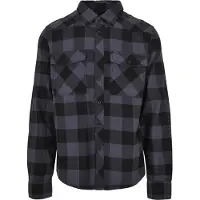Brandit Chemise en flanelle à carreaux classique, manches longues, style bûcheron, B4002, noir/gris