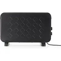 Nedis Electric Convector Heater - 2 niveaux de chaleur - Fonction Turbo - Thermostat réglable - 2000W - Noir