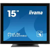 Iiyama ProLite T1532MSC-B5X - Écran LED - 15" - écran tactile - 1024 x 768 XGA @ 75 Hz - TN - 370 cd/m² - 700:1 - 8 ms - HDMI VGA DisplayPort - haut-parleurs - noir