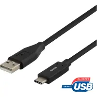 Deltaco Câble USB-C vers USB-A, 2m, 3A, USB 2.0, noir