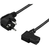 Deltaco DEL-111D câble d'alimentation Black CEE7/7 IEC C13 (10 m), Câble d'alimentation, Noir