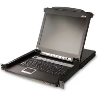 Aten 16x PS/2-USB VGA LCD Console KVM, Port Daisy-Chain, RJ-11, max Hz, TFT-LCD, Hz, 5 ms, 250 cd/m², AC, Commutateur KVM, Noir