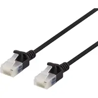 Deltaco U / UTP Câble patch Cat6a, étroit, 3,5mm de diamètre, 1,5m, noir