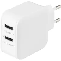 Deltaco USB-AC175 Chargeur de batterie pour appareils mobiles Universel Blanc AC Intérieur (USB-AC175)