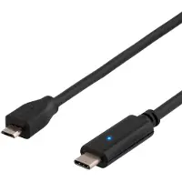Deltaco Câble USB 2.0 Type C M - MIcro B M 1m noir (1 m, USB 2.0)