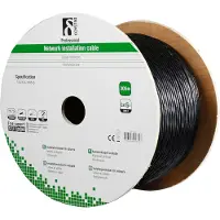 Deltaco Câble d'installation S/FTP Cat6a pour l'extérieur 305m noir (S/FTP, CAT6a, 305 m)