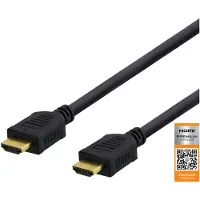 Deltaco HDMI-1020D HDMI med Ethernet (2 m), Câble vidéo, Noir