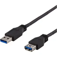 Deltaco USB 3.1 Gen1 Foerlaengning Svart 1m (1 m, USB 3.2 Gen 2)