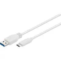 Goobay 67188 Câble USB-C vers USB A 3.0, blanc, 1 m - USB 3.0 mâle (type A) > USB-C mâle