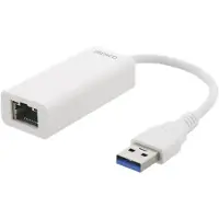 Deltaco Carte réseau USB3-GIGA4 Ethernet (RJ45 (1x)), Adaptateur réseau, Blanc