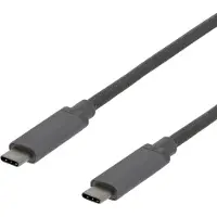Deltaco Câble 3 A, 1.0m. USB-C - USB-C 60W USB PD, 10 Gbps, gris (1 m, USB 3.2 Gen 2, 60 W)