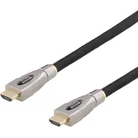 Deltaco HDMI ha-ha/Active/Tyg/5m Premium High Speed/4k60Hz (5 m), Câble vidéo, Noir
