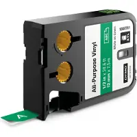 Dymo 1868781 XTL étiquettes vinyle 12 mm (d'origine) - blanc sur vert