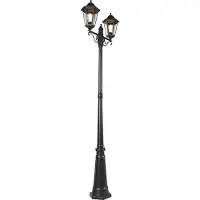 QAZQA Lanterne d'extérieur noire 220 cm 2 lumières IP44 - La Havane