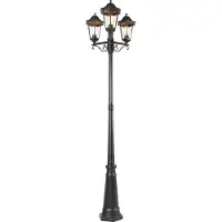 QAZQA Lanterne d'extérieur noire 220 cm 3 lumières IP44 - La Havane