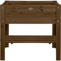 Pflanzen-Kölle Bordure de jardin surélevée avec étagère, couleur marron foncé, dimensions : 80,5 x 78,5 x 40 cm