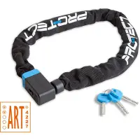 Pro-Mounts Pro-tect ART 2 Cubic, antivol à chaîne, noir, bleu, acier, nylon, clé, 950 mm