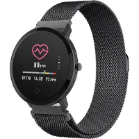 Forever Forevive, Smart & Connected Watch 4.2 IP67 avec 2 bracelets inclus, Noir