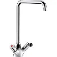 Delabie Support MBatt. Robinet à un trou. Débit de 100 l/min. Sortie pivotante. D22 L300 H315mm