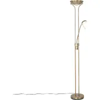 QAZQA Lampadaire moderne bronze avec lampe de lecture avec LED dim to warm - Diva