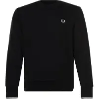 Fred perry pour homme. M7535 Sweat à col ras du cou noir (M), Casuel, Coton