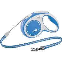 Flexi Laisse automatique New Comfort M Corde 5 m bleu avec blanc