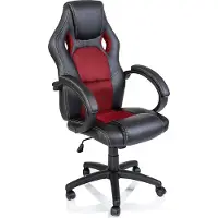 Tresko Racing Fauteuil de direction Chaise de bureau Chaise pivotante Siège de sport Fauteuil de bureau noir/rouge