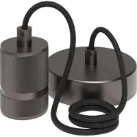 Calex Lampe suspendue Pendel Cord gris métallisé