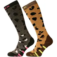 Sinner Placed Animal Socks 2 Pairs Marron,Gris EU 36-38 Femme