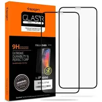 Spigen Tempered Glass (2 pcs, Apple iPhone 11 Pro, Apple iPhone X, Apple iPhone XS), Téléphone portable : film de protection, Transparent, Noir