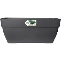 Elho Pot de fleurs rectangulaire moderne en plastique anthracite par Elho
