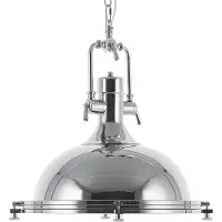 Beliani Suspension argent chromé métal luminaires industriels