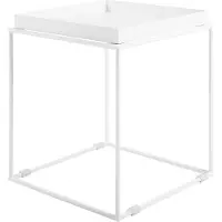 Beliani Table à tiroirs blanche 40 x 40 cm avec revêtement en poudre métallique, carrée, minimaliste, moderne