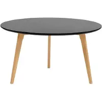 Beliani Table basse noire ø 80 cm en MDF et bois rond. Design moderne