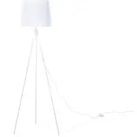Beliani Lampadaire métal blanc abat-jour tissu 149 cm câble à trois pieds avec interrupteur design rétro