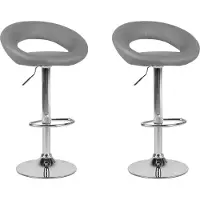 Beliani Ensemble de 2 barres réglables Hockers Gris Peoria Lumarko