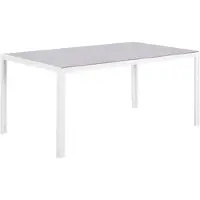 Beliani Table De Jardin 160 X 90 Cm Verre Gris Catania