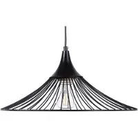 Beliani Suspension Lampe à ampoule en métal cuivré Abat-jour incurvé avec grille en forme d'entonnoir pour le salon et la salle à manger de style minimaliste