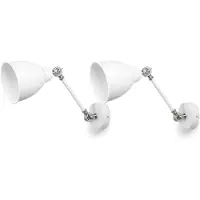 Beliani Applique murale Blanc Métal Lot de 2 avec bras pivotant réglable En forme de cloche Design moderne
