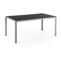 Beliani Table de jardin verre noir 160 x 90 cm CATANIA (160 x 91 x 71 cm)