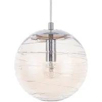 Beliani Suspension en verre jaune et or avec abat-jour sphérique. Aspect moderne