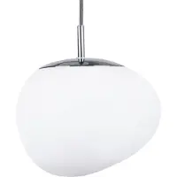 Beliani Lampe suspendue Verre blanc Eléments argentés Forme irrégulière 1 Lumière moderne