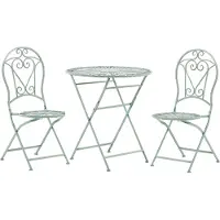 Beliani Ensemble De Terrasse Bistrot Table Et 2 Chaises Vertes Trento
