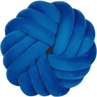 Beliani Coussin Velours Bleu Akola 30 X 30 Cm