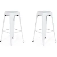 Beliani Lot de 2 tabourets de bar 76 cm blanc CABRILLO