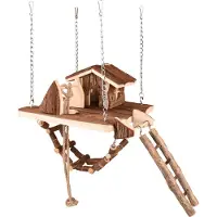 Flamingo Jouet à ronger : pont suspendu + maison en bois Milly