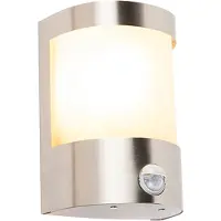 QAZQA Applique murale extérieure moderne en acier inoxydable avec détecteur de mouvement IP44 - Mira