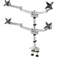 Speaka Professional SuperSwivel 4x support de moniteur (Tables, 27", 11 kg), Support de moniteur, Argent, Noir