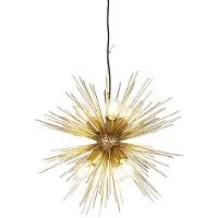 QAZQA Suspension Art Déco dorée 6 lumières - Broom