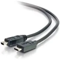 C2G USB 2.0, C - Mini B, 3m câble USB USB C Mini-USB B Noir